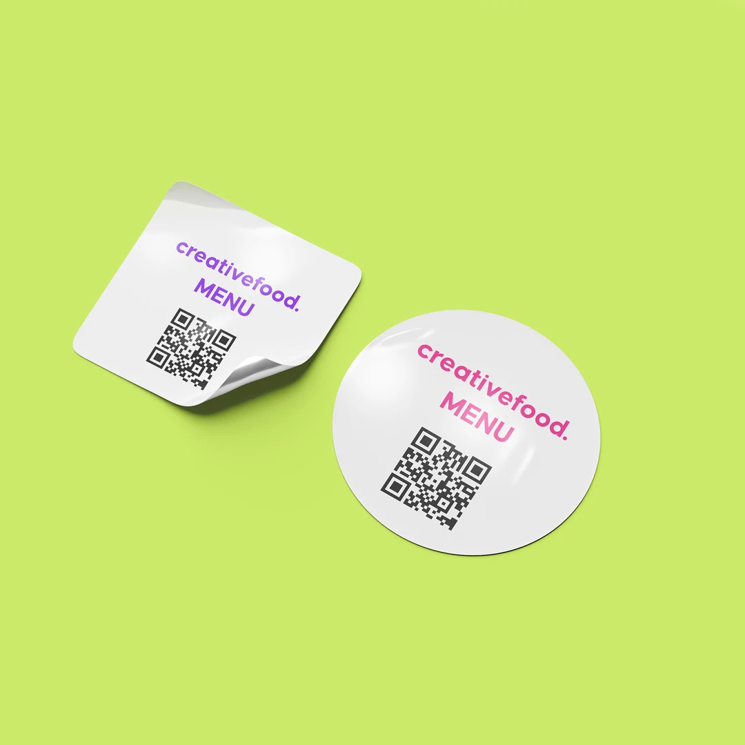 Yuvarlak QR Kodlu Menü Sticker